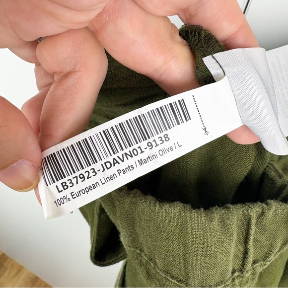 Quince 100% Linen European Linen Pants Martini Olive Green Large Straight Ankle - Picture 7 of 7